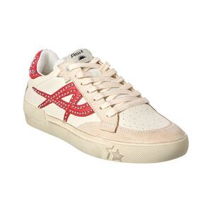 Ash Midnight Studs Leather Sneaker, White